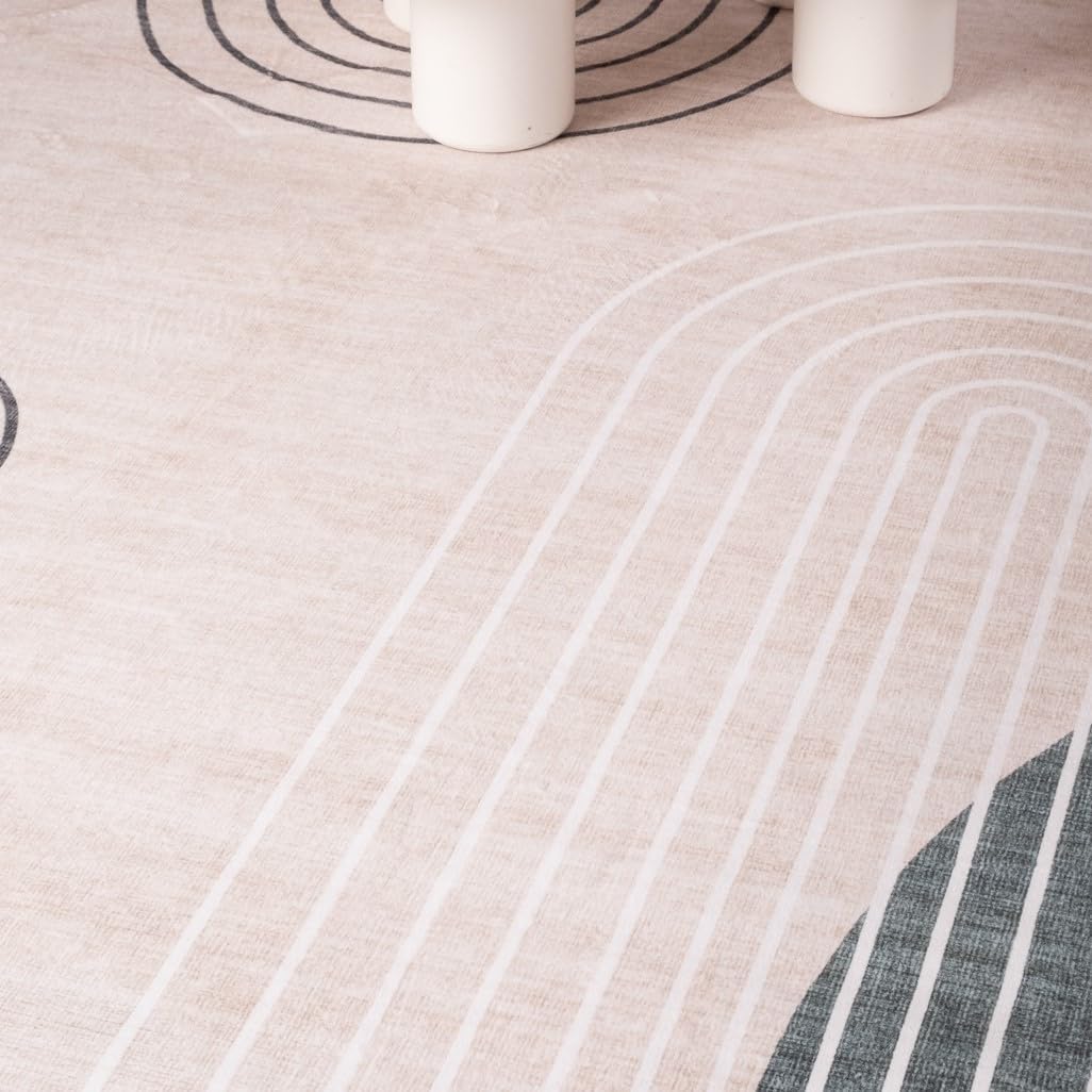 Modern Beige Rug Boho Modern Living Room Kitchen and Bedroom