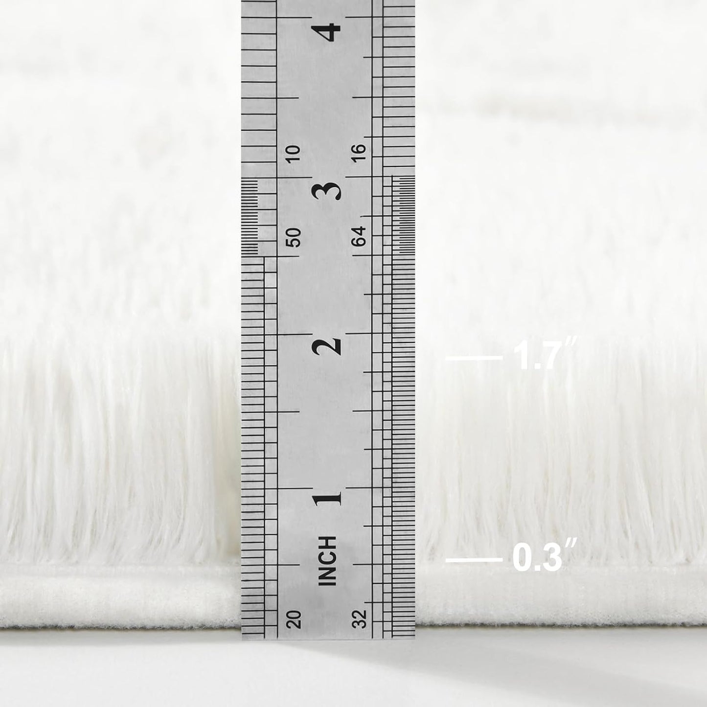 White Shag Rug, Fluffy Cozy and Soft Area Rug - rgc003