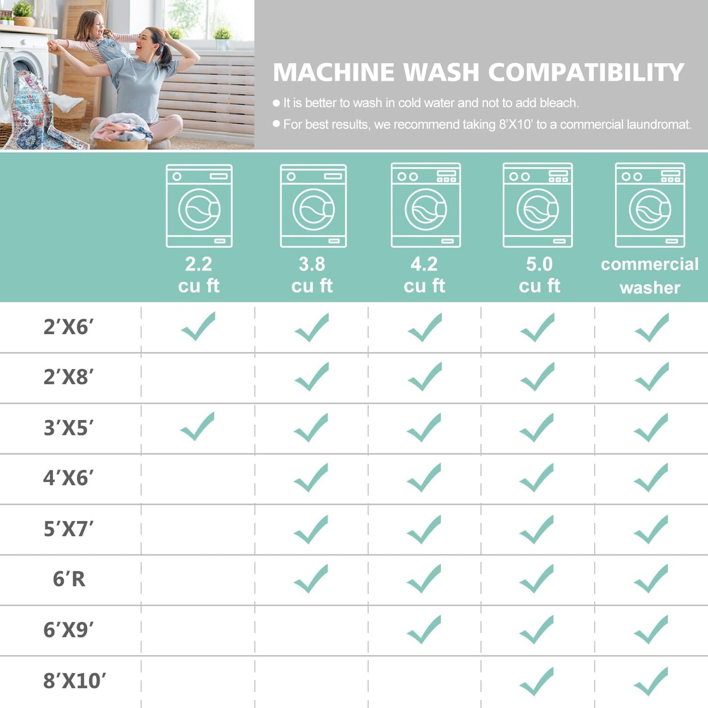 Modern Washable Rug Turkish Inspired Non-Slip Multicolor Area Rug Carpet