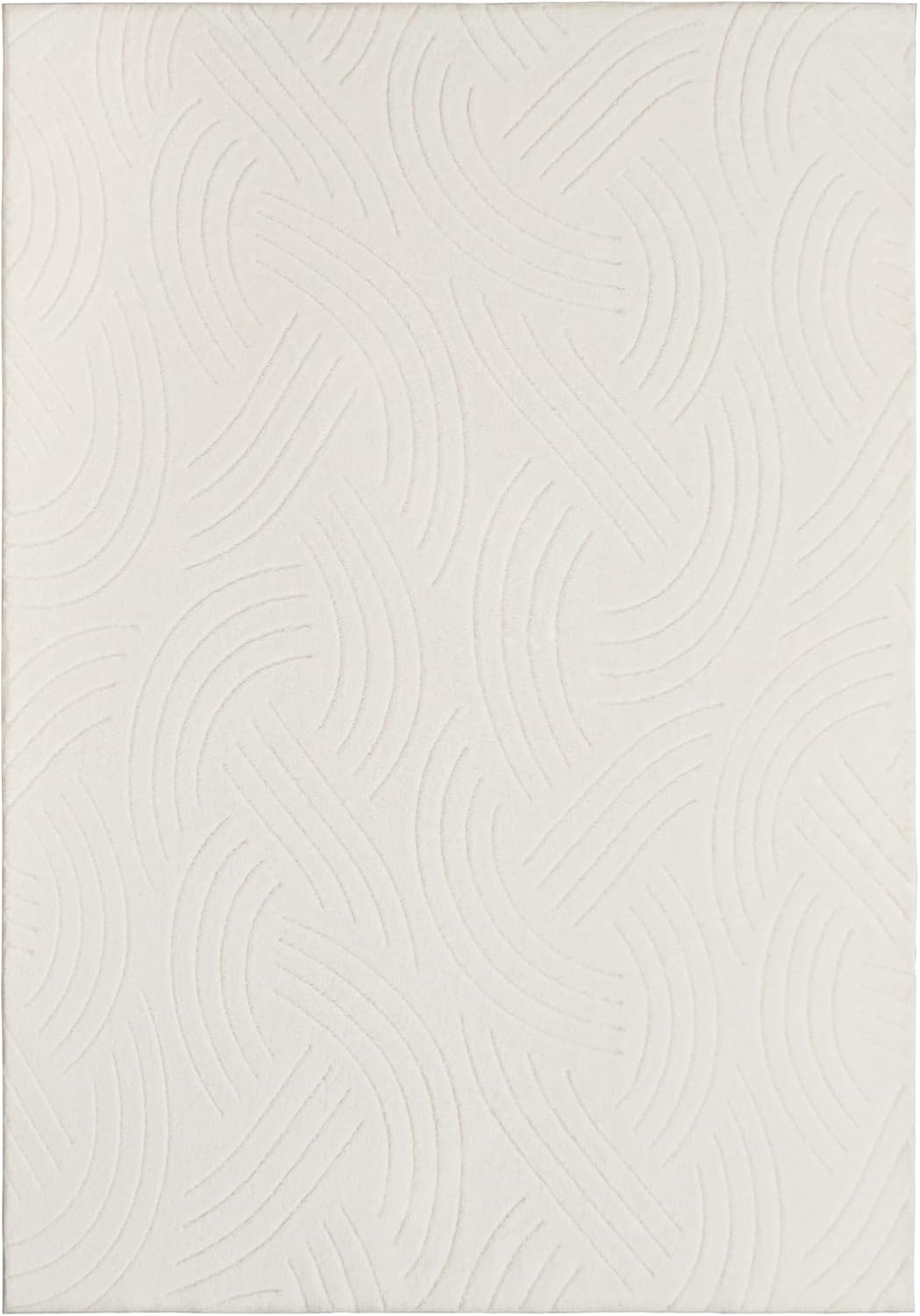 Agora Collection Plush Shag Rug 5x7 White Boho Wavy