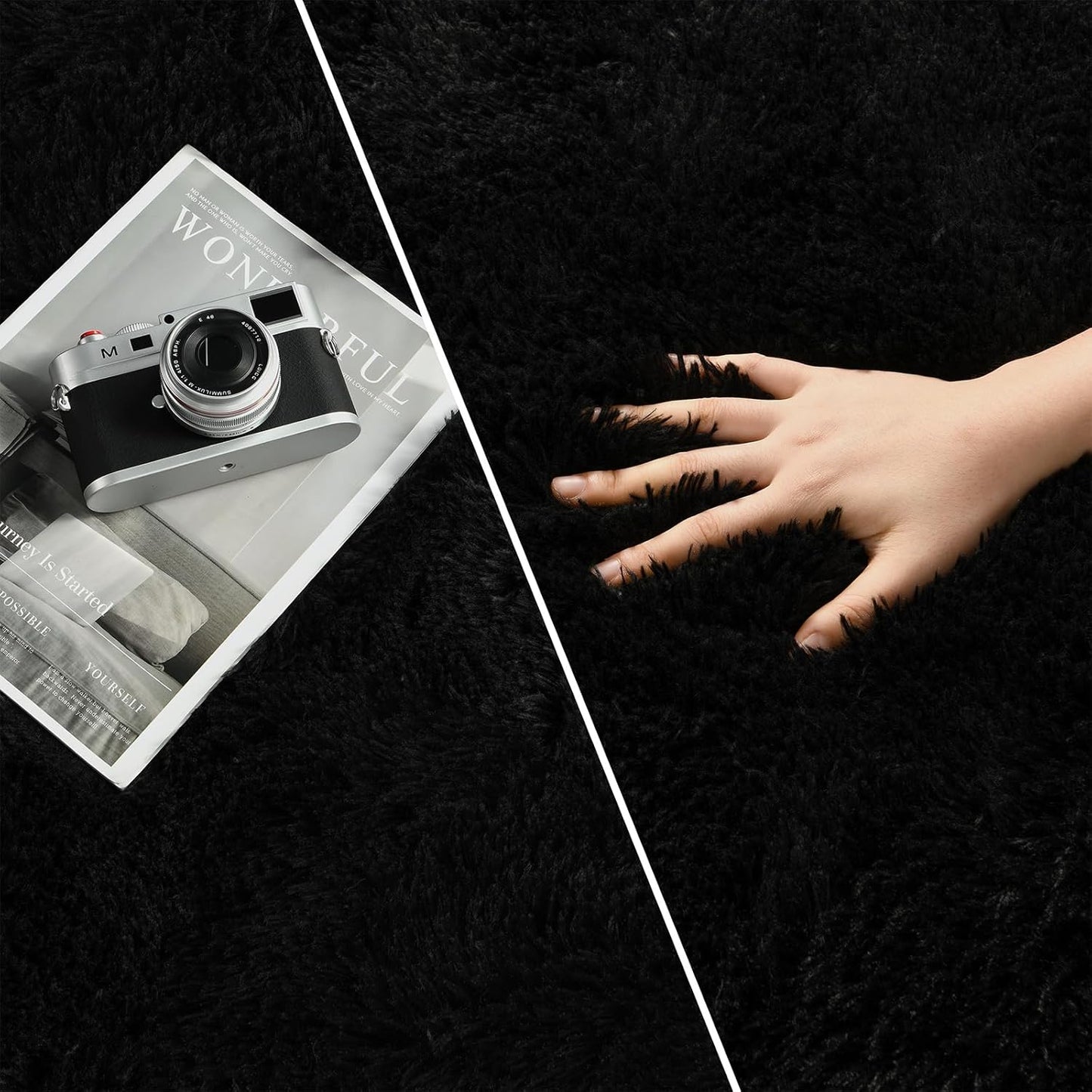 Area Rug Black Shag