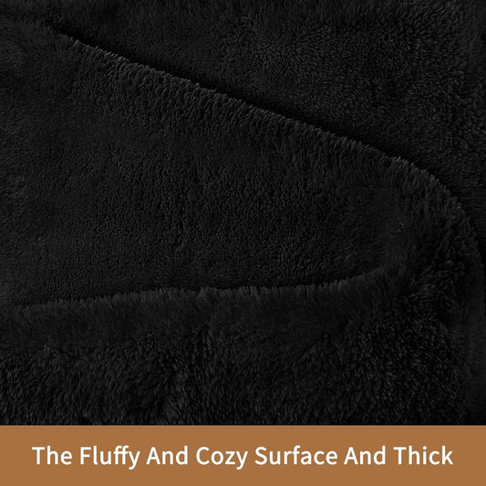 Shag Rug Extra Large Soft Fluffy Washable Area Rug Black