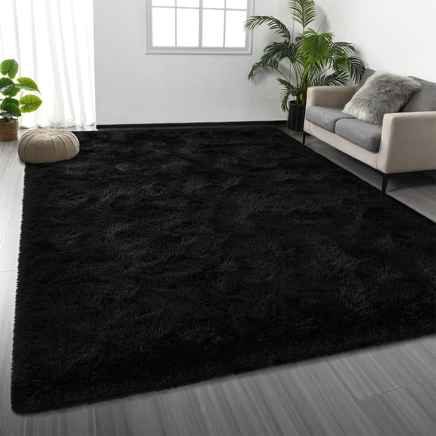 Area Rug Black Shag