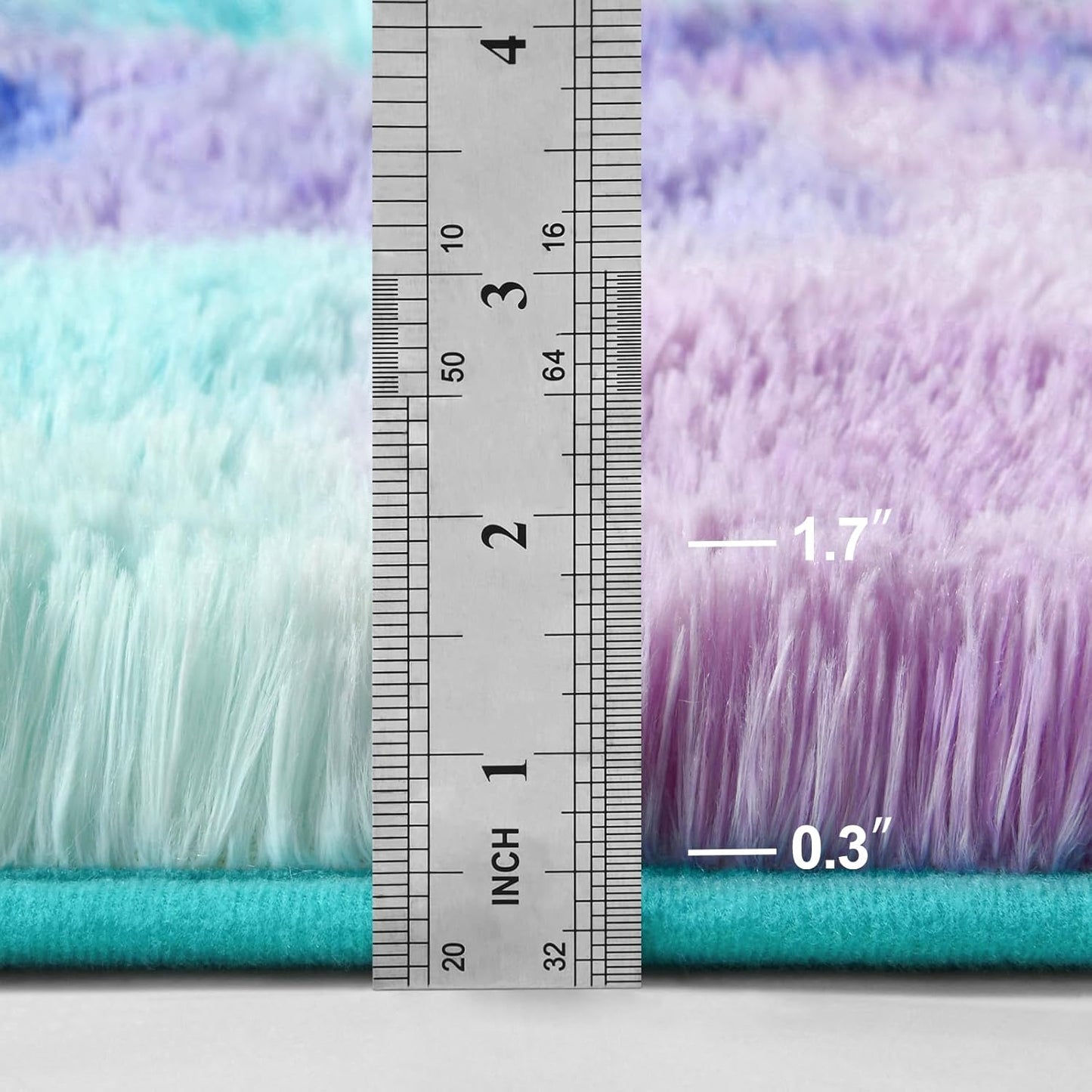 Cloud Rainbow Multicolor Shag Rug, Cute, Fluffy, Soft Rug - rgc0011