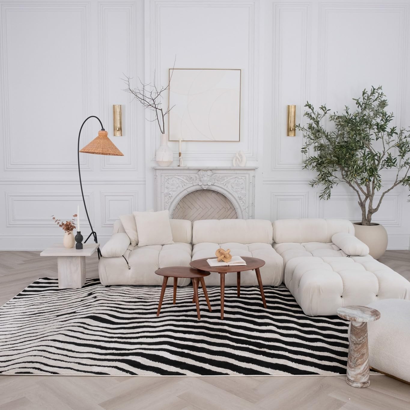 Boho Rug 4x6 High Quality Zebra White and Black Area Rug