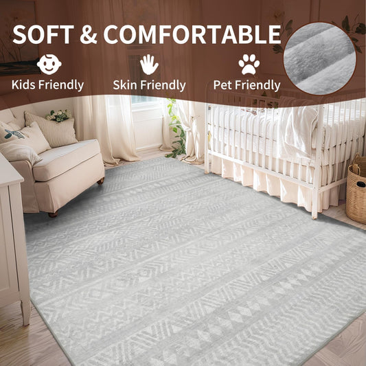 Boho Grey Living Room Kitchen and Bedroom