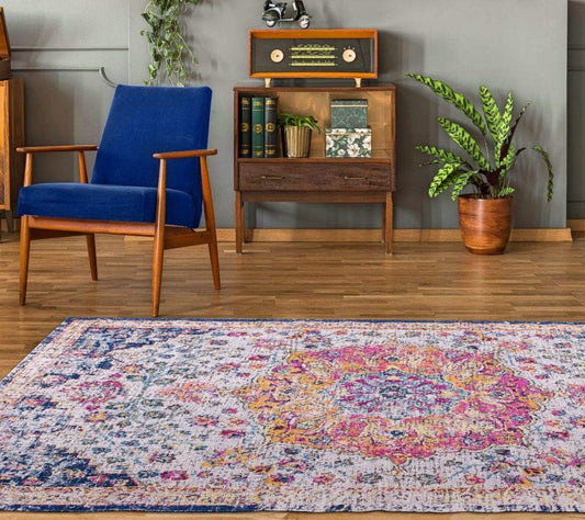 Persian Rug Floral Patterned Traditional Multicolor Area Rug