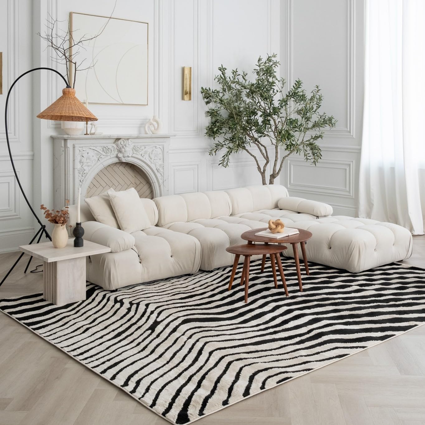 Boho Rug 4x6 High Quality Zebra White and Black Area Rug