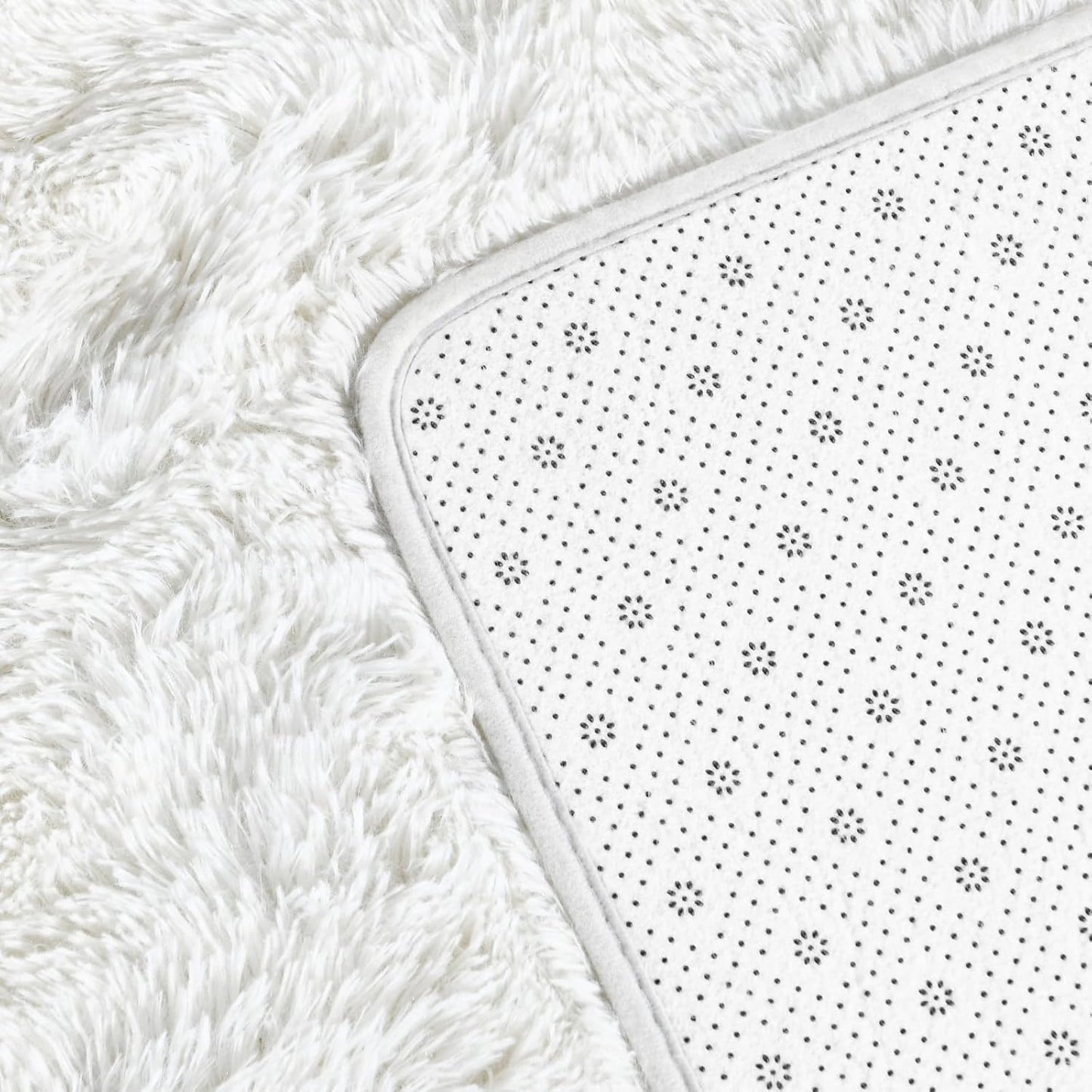 White Shag Rug, Fluffy Cozy and Soft Area Rug - rgc003