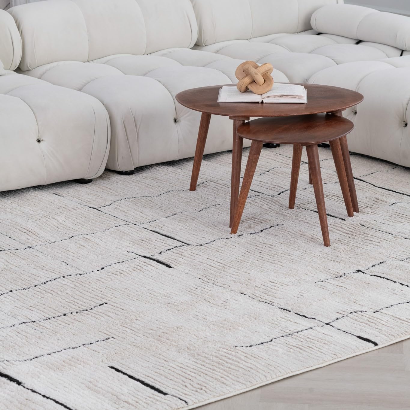 Boho Rug 4x6 High Quality Abstract White and Black Area Rug