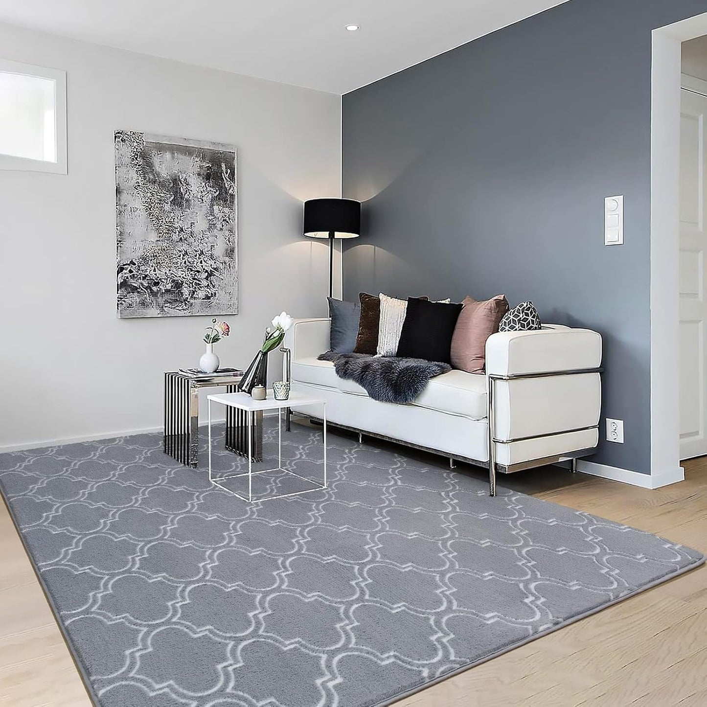 Grey And White Area Rug