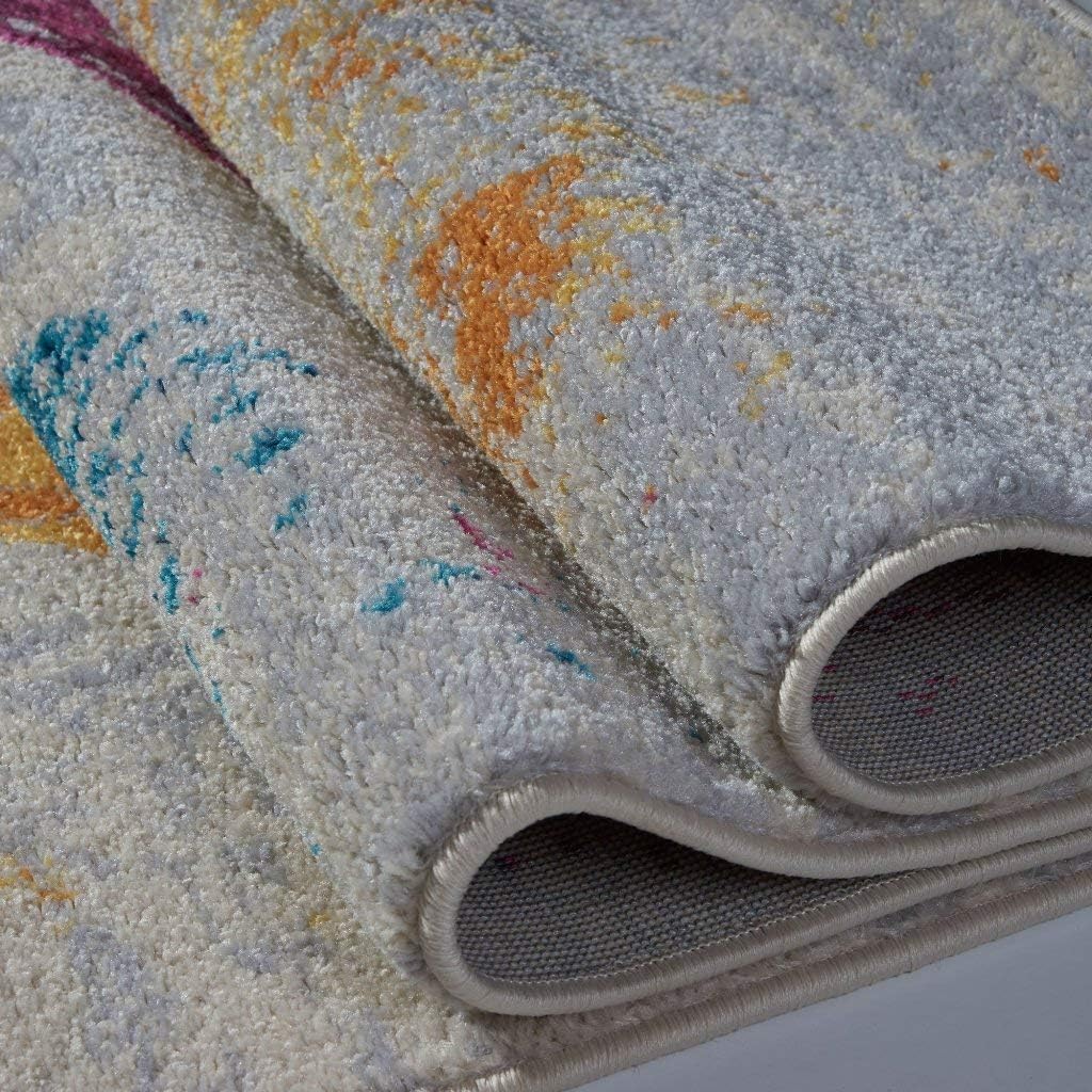 Modern Rug Abstract 4x6 Multicolor Area Rug