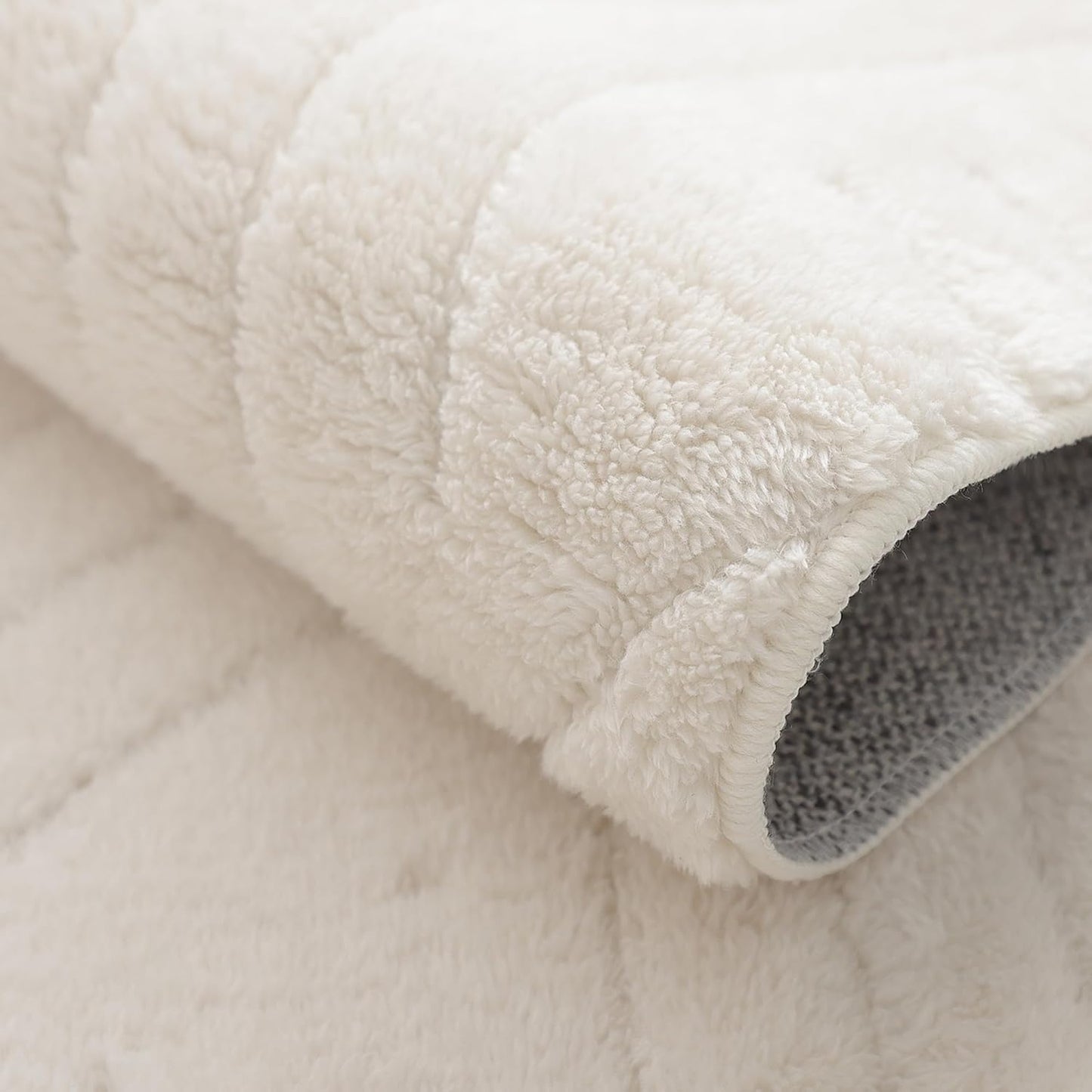 Agora Collection Plush Shag Rug 5x7 White Boho Wavy