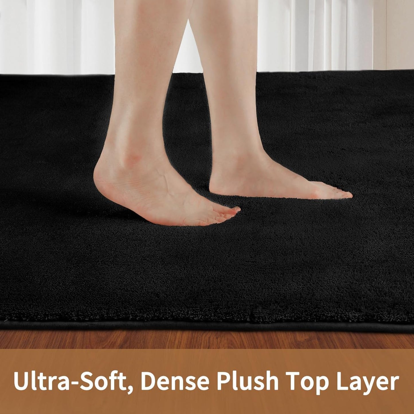 Shag Rug Extra Large Soft Fluffy Washable Area Rug Black