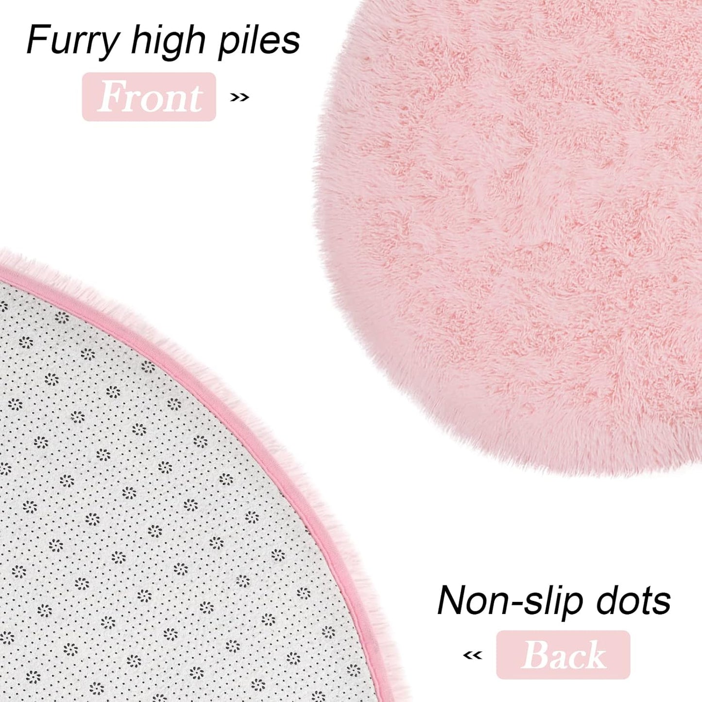 Oval Fluffy Rug Pink 3x12