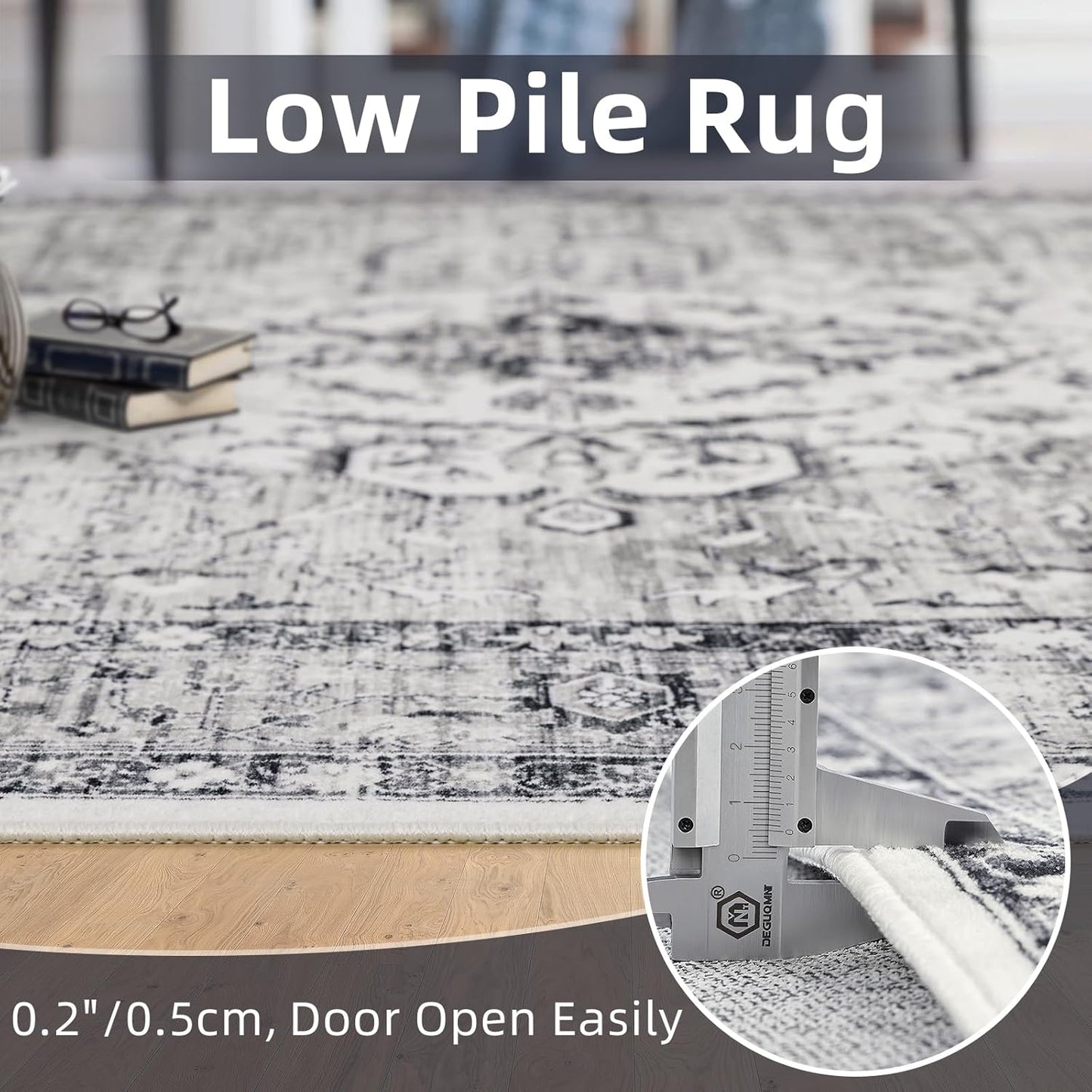 Cesar Turkish Area Rug Living Room Grey - rgc0065