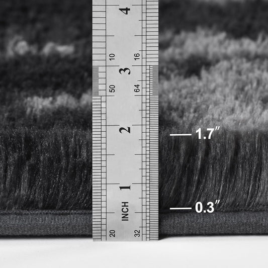 Black Shag Rug, Fluffy and Extra Soft Area Rug - rgc002