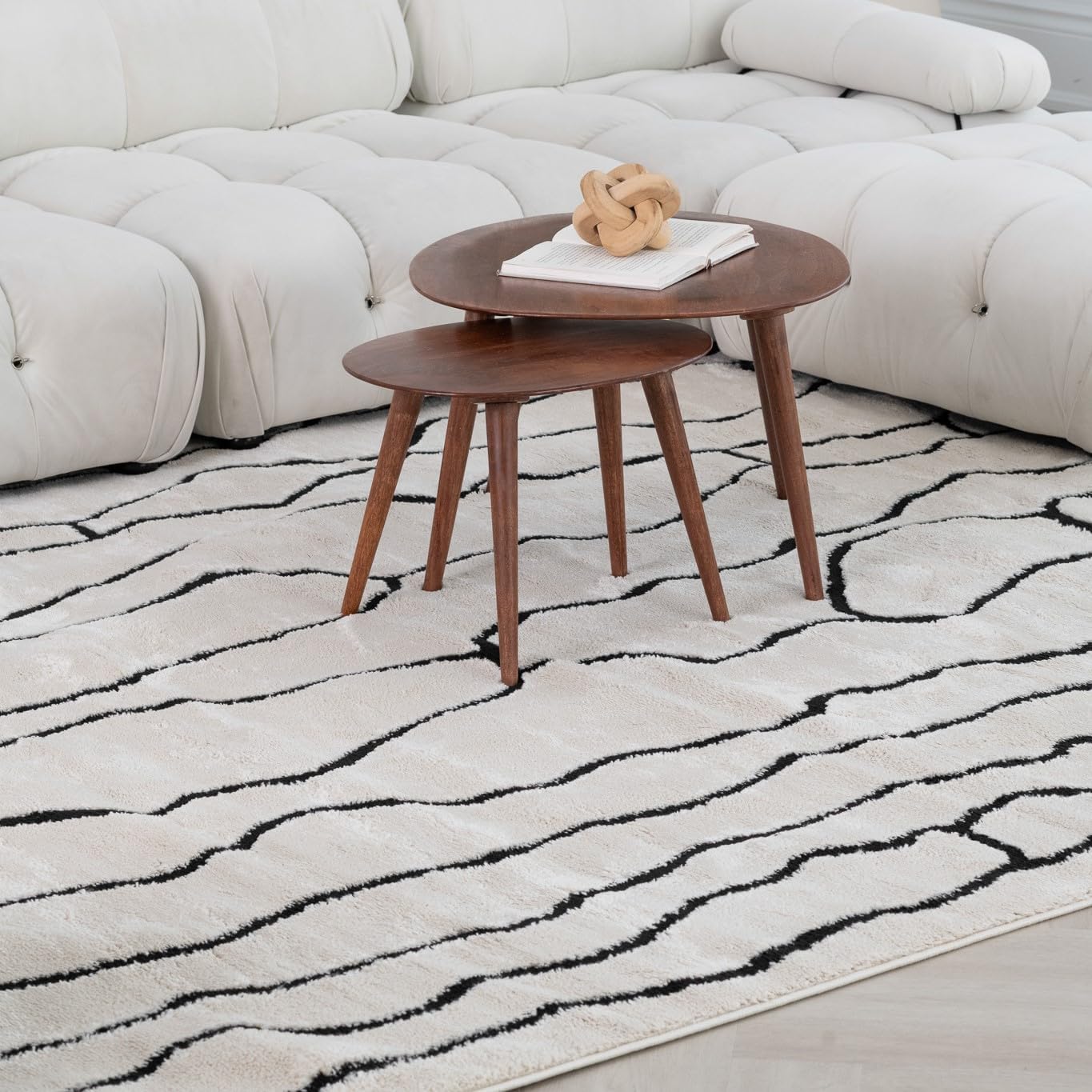 Boho Rug 4x6 High Quality White and Black Area Rug