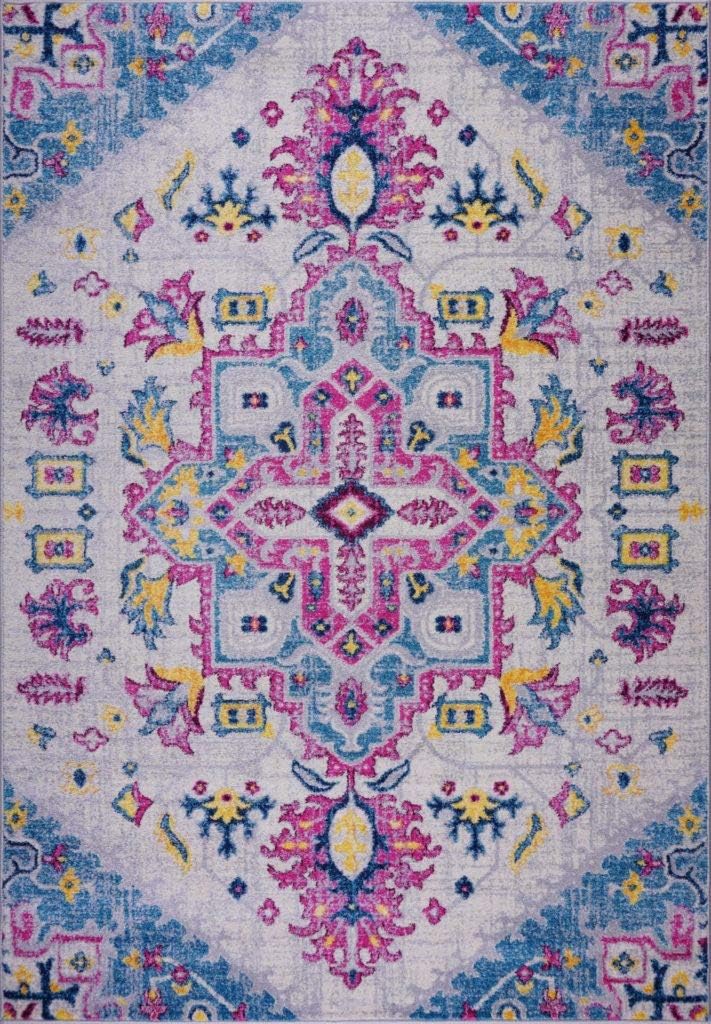 Joy Rug Collection Boho Floral Area Rug 5x7 Traditional Patterned Pink Multicolor Area Carpet