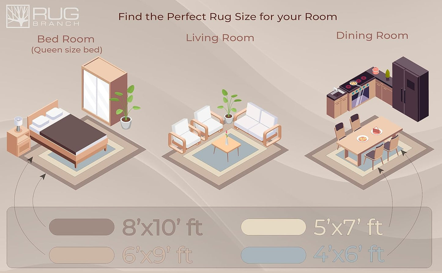 Modern Abstract Rug 4x6 Beige Cream Boho Modern Living Room Kitchen and Bedroom Area Rug