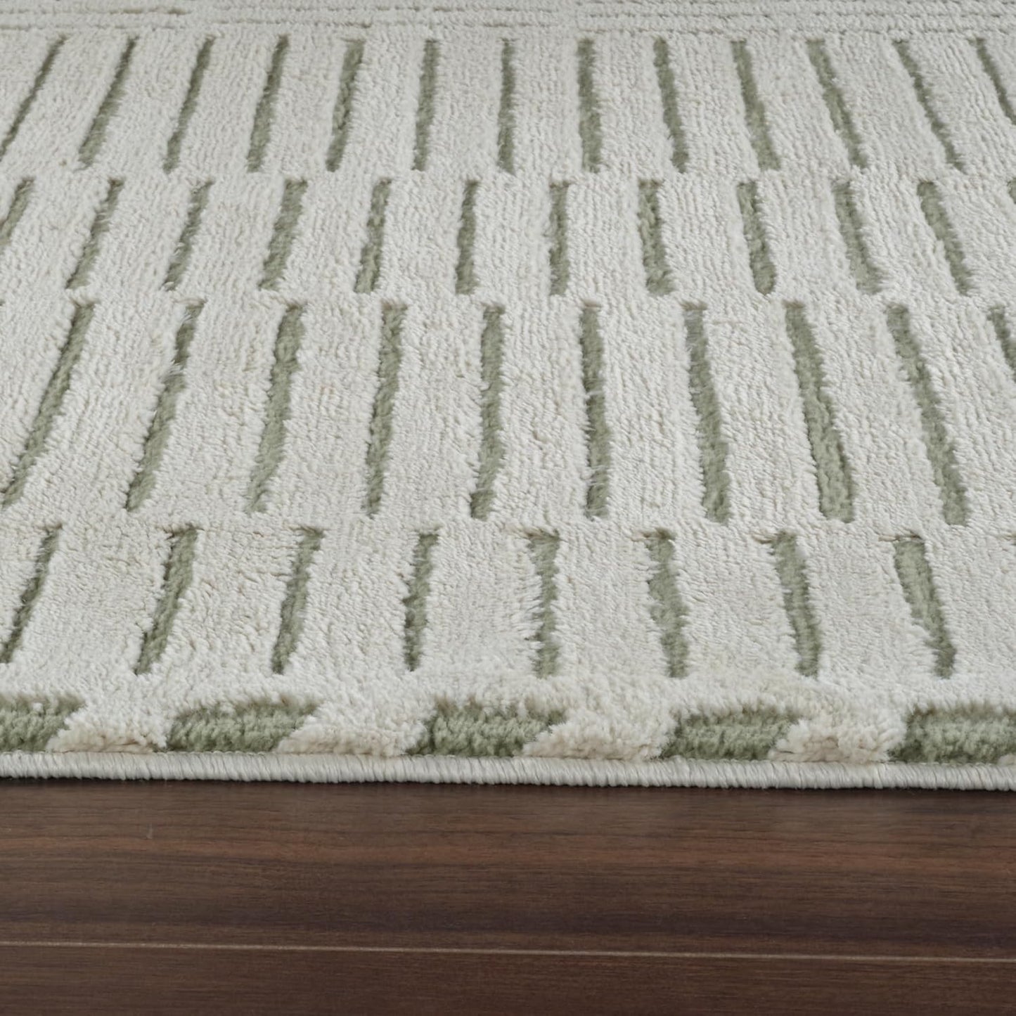 Boho Rug 4x6 High Quality Traditional White and Green Area Rug