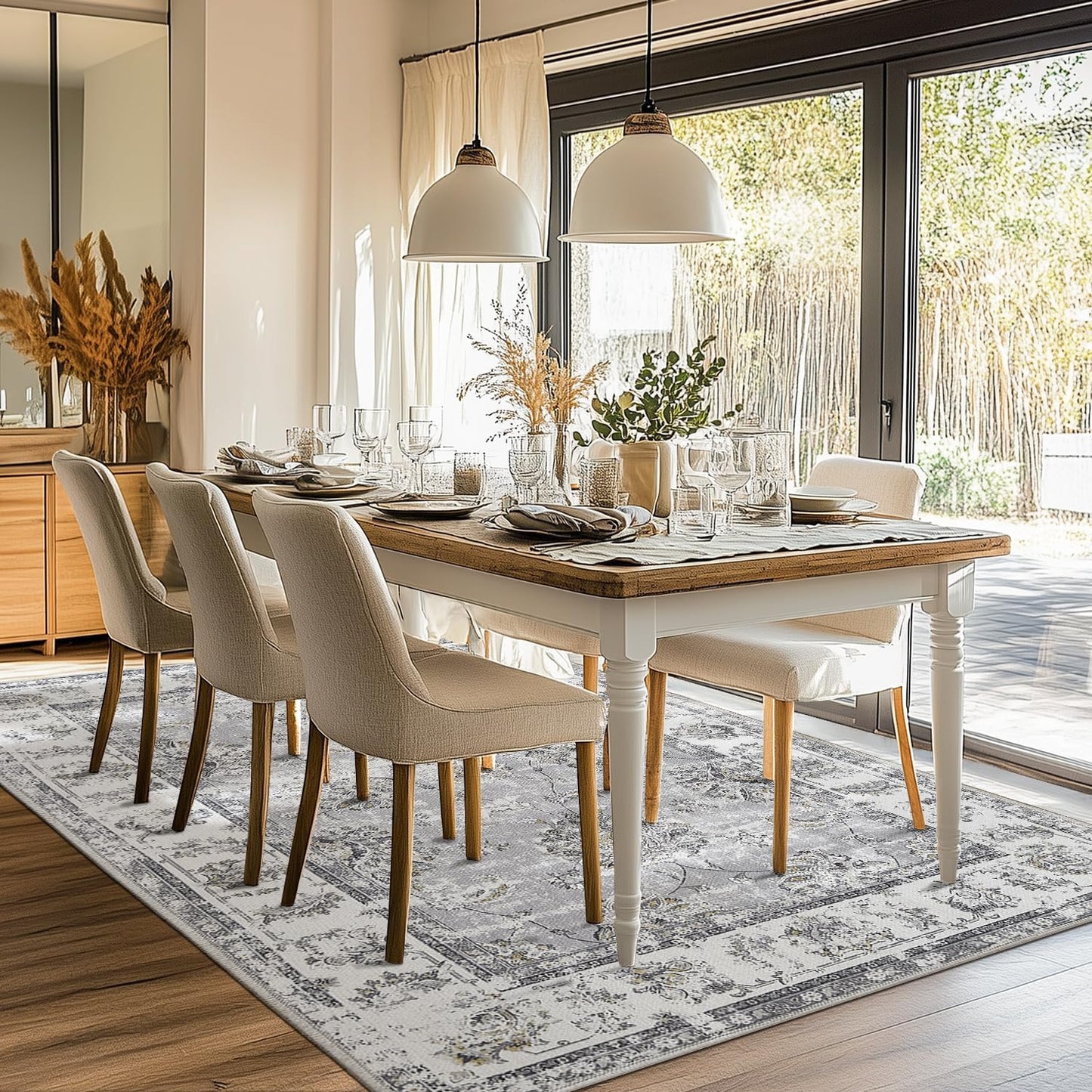 Vintage Grey Rug Living Room Kitchen and Bedroom