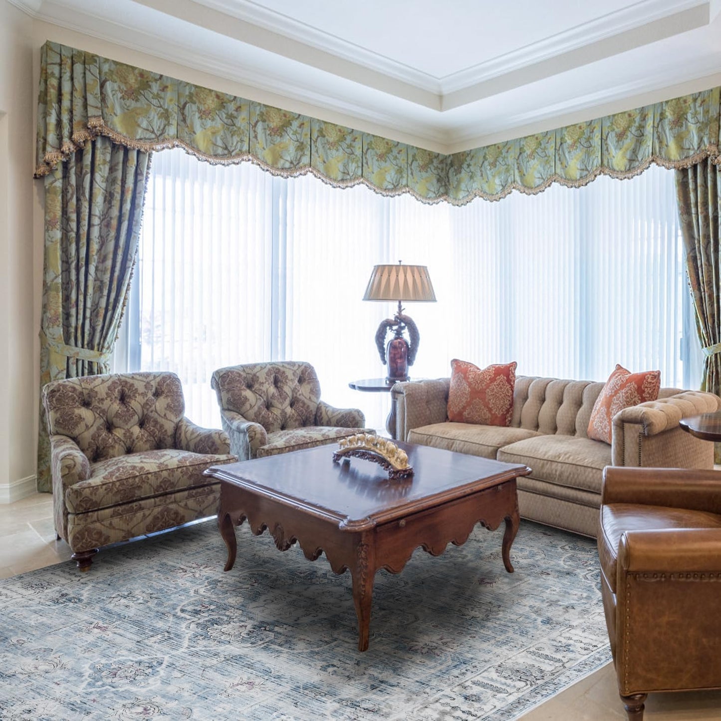 Floral Vintage Rug Living Room and Bedroom