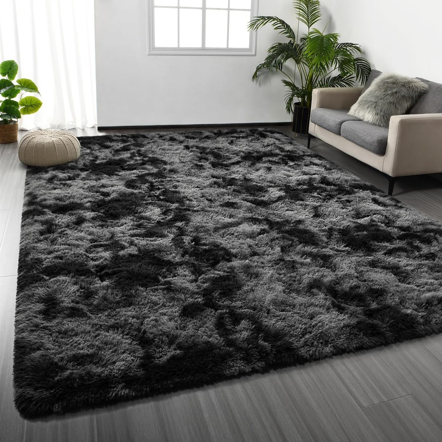 Area Rug Black Shag