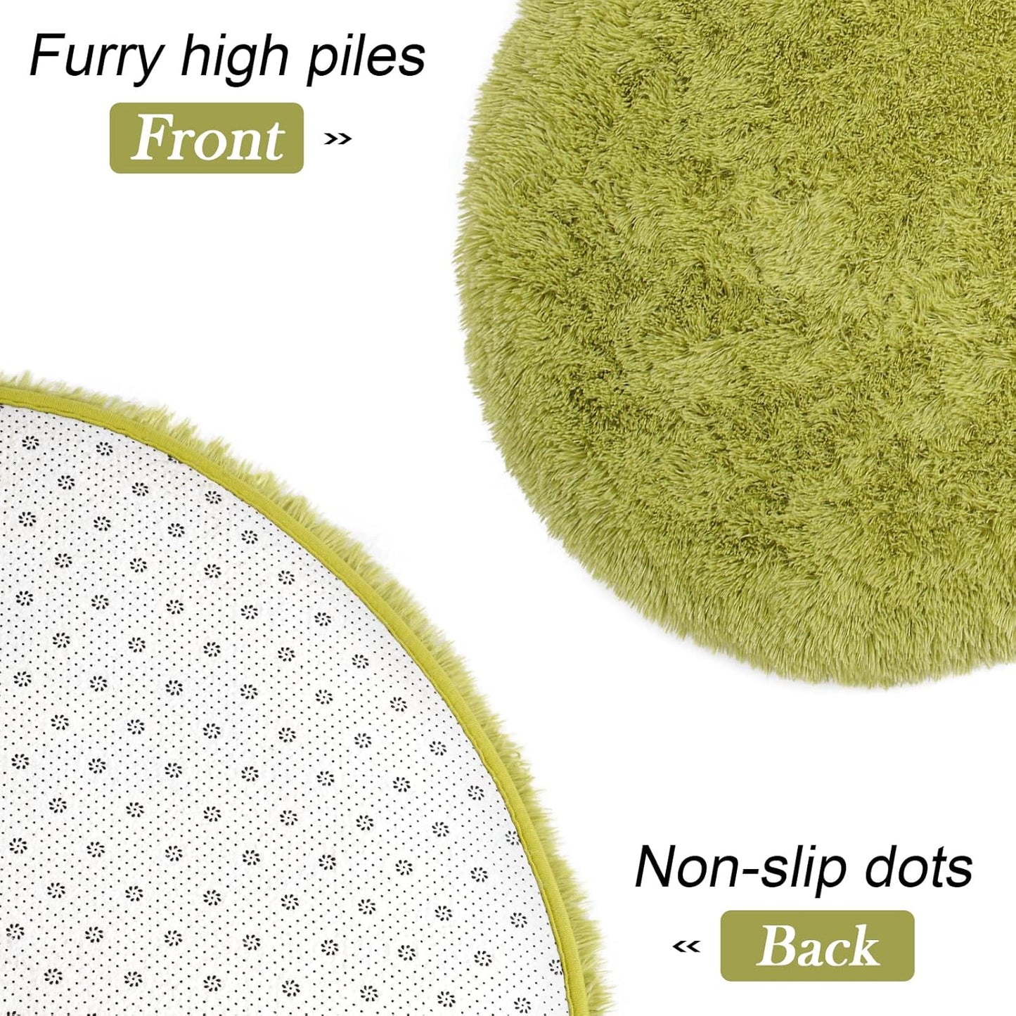 Oval Fluffy Rug White Plain 3x10