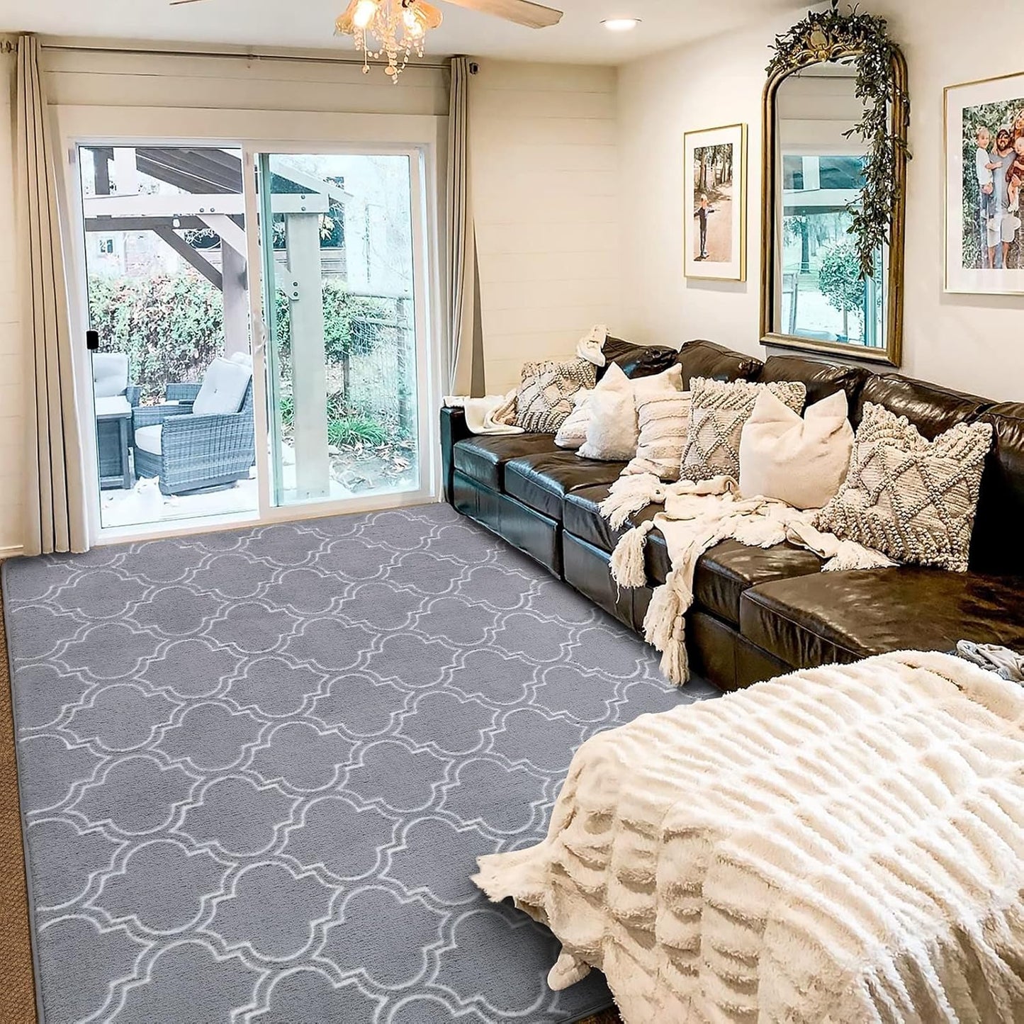 Grey And White Area Rug