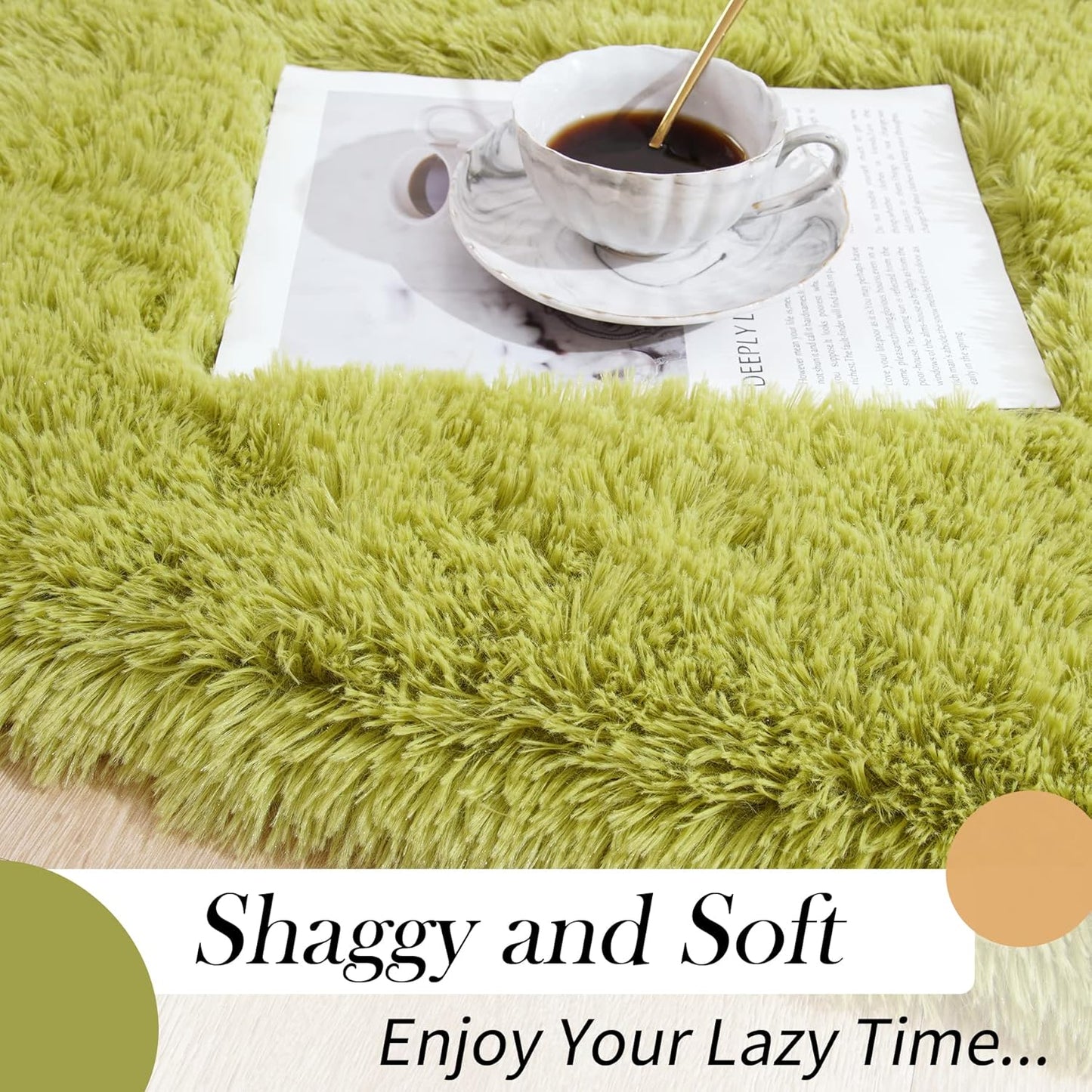 Oval Fluffy Rug White Plain 3x9