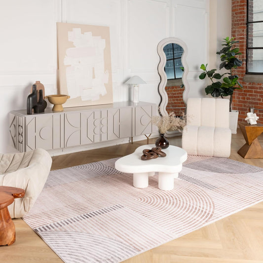 Modern Minimalist Area Rug Beige Modern Living Room Kitchen and Bedroom Rug