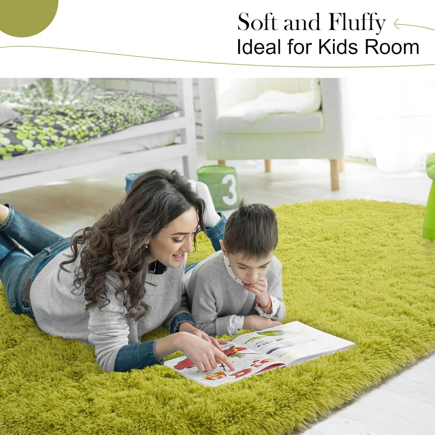 Oval Fluffy Rug White Plain 3x10