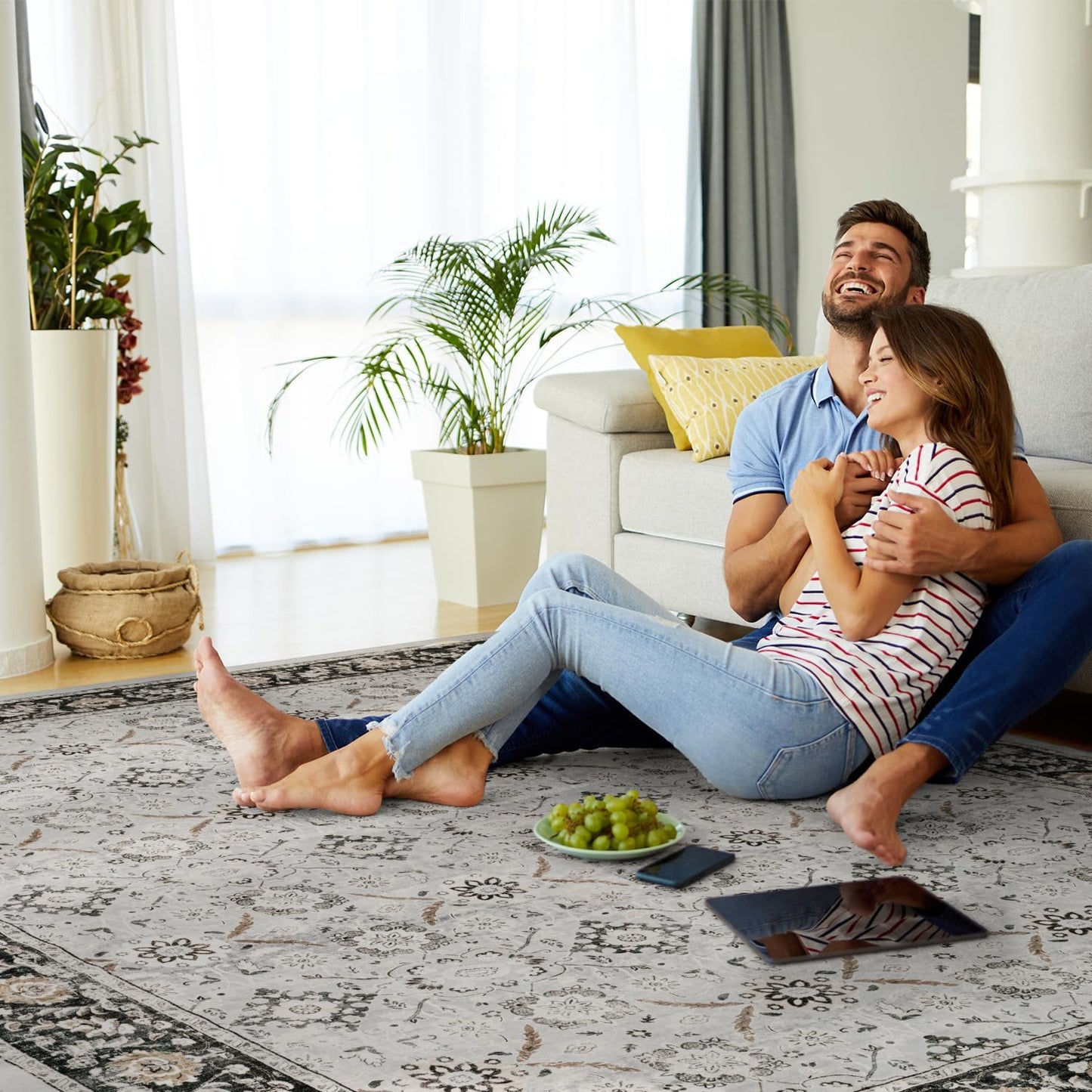 Floral Vintage Rug Living Room and Bedroom