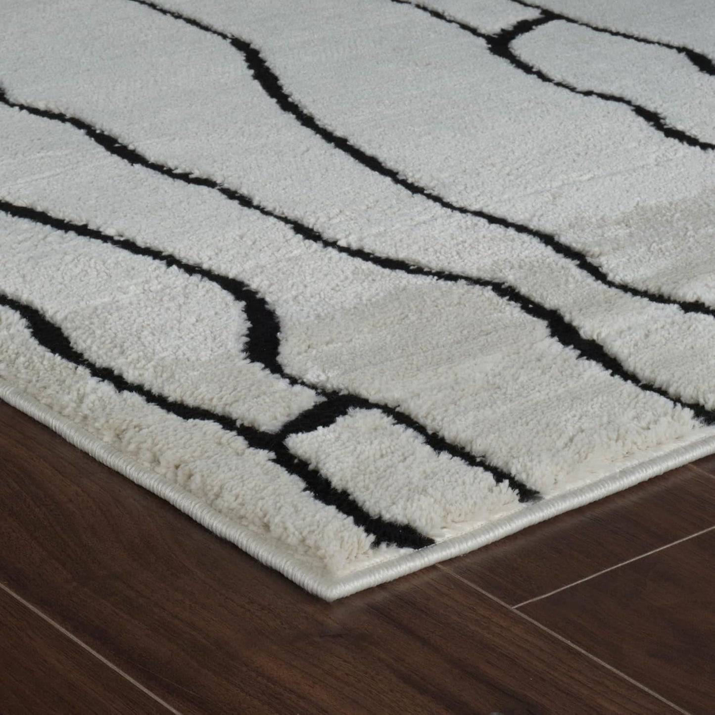Boho Rug 4x6 High Quality White and Black Area Rug