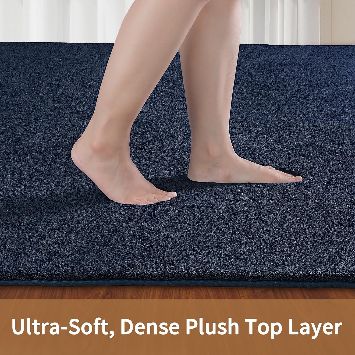 Shag Rug Extra Large Soft Fluffy Washable Area Rug Navy Blue