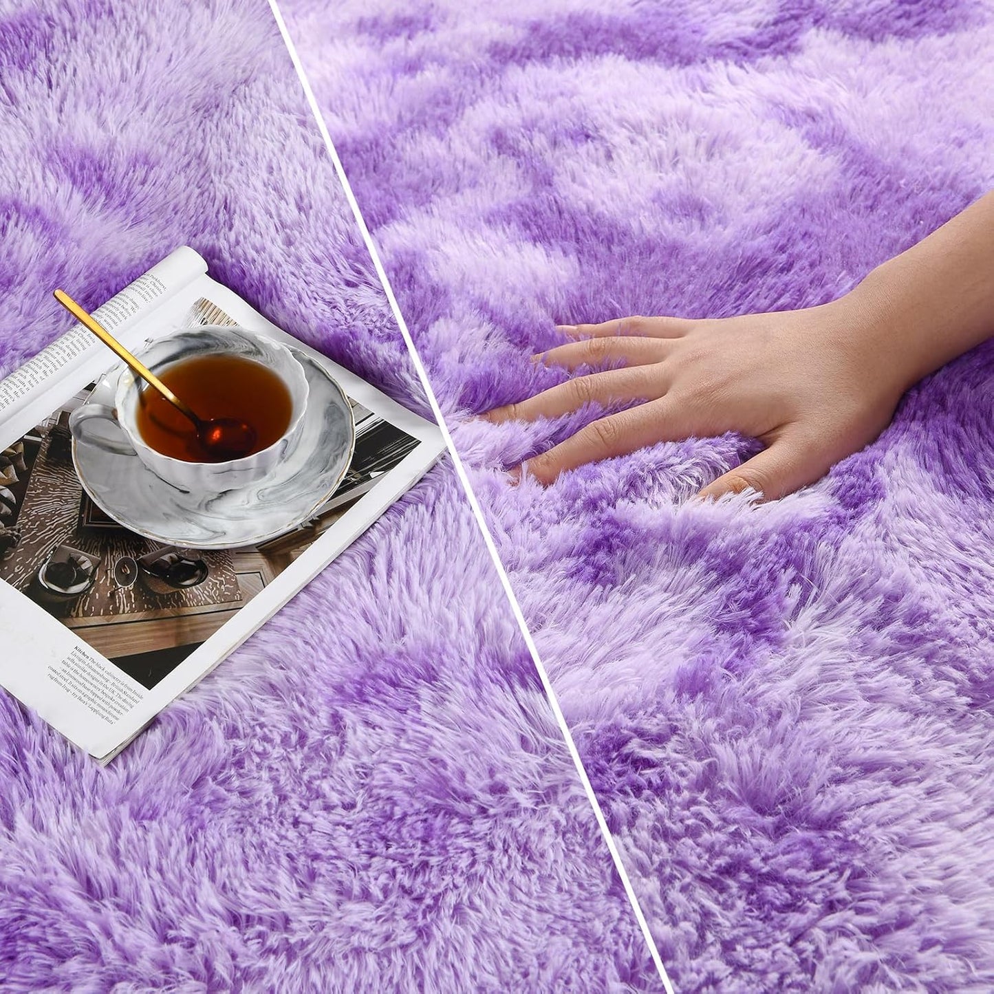 Cloud Purple Shag Rug, Cute, Fluffy, Soft Rug - rgc0010