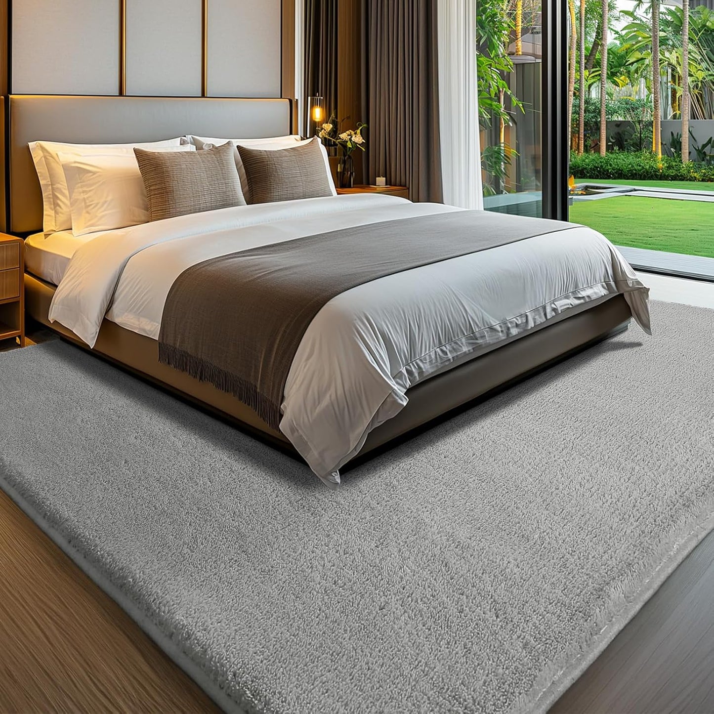 Shag Rug Extra Large Soft Fluffy Washable Area Rug Grey