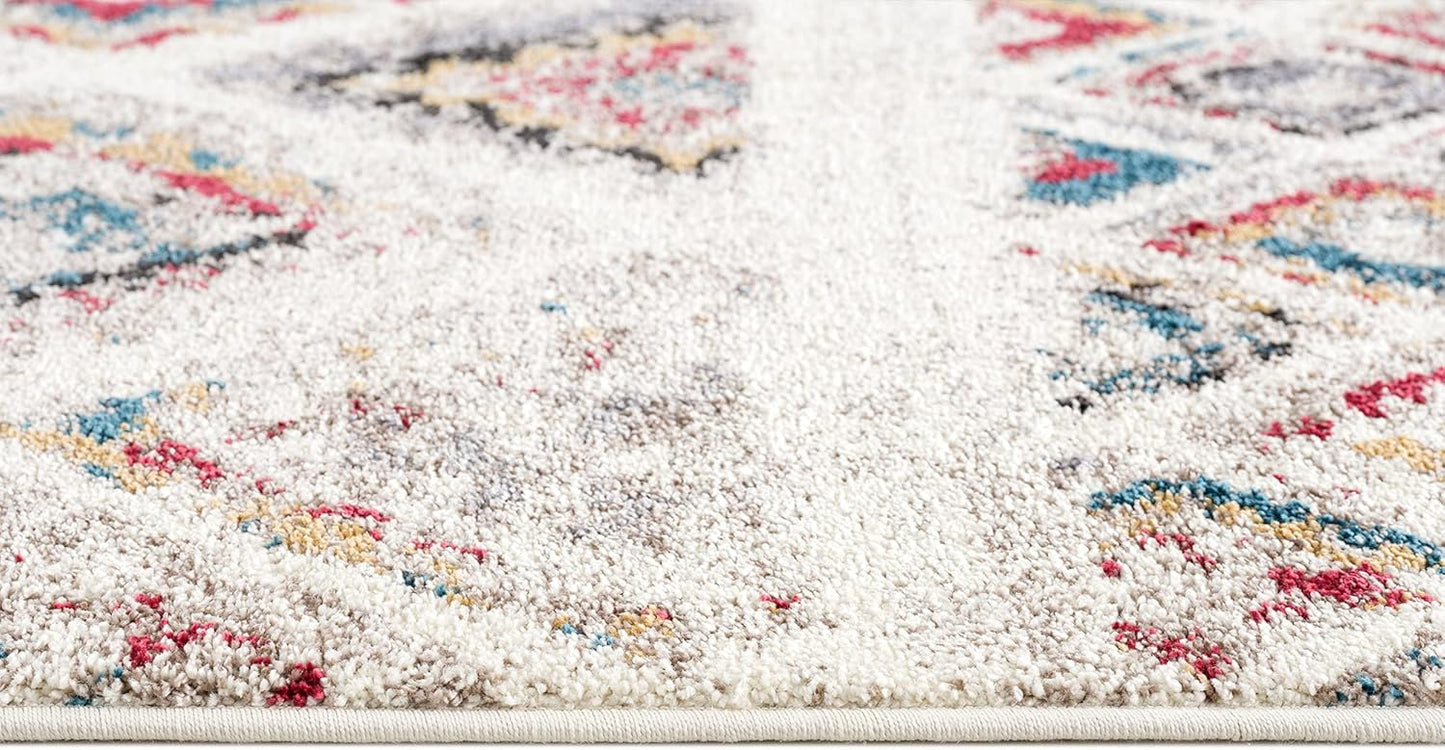 Modern Abstract Rug 4x6 Beige Cream Boho Modern Living Room Kitchen and Bedroom Area Rug