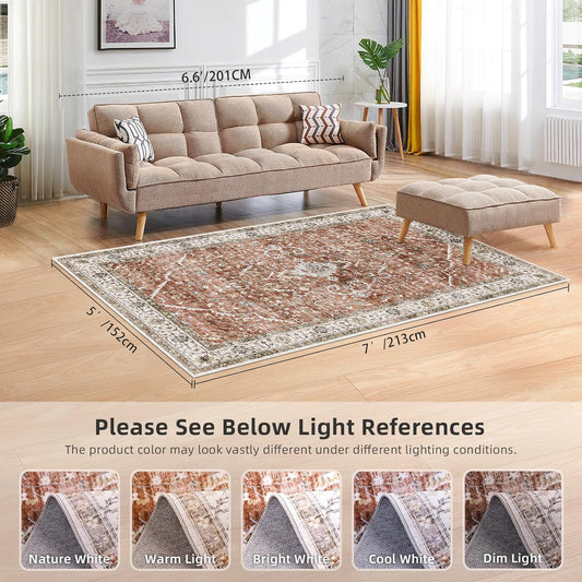 Turkish Rug Red Living Room Kitchen and Bedroom