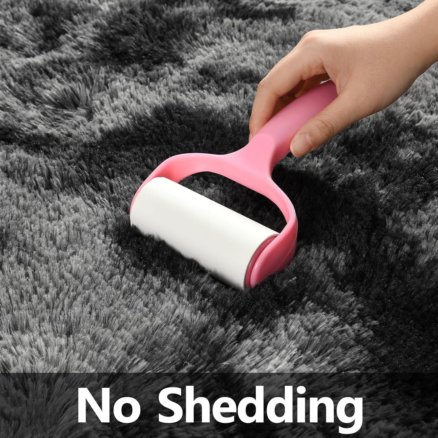 Black Shag Rug, Fluffy and Extra Soft Area Rug - rgc002