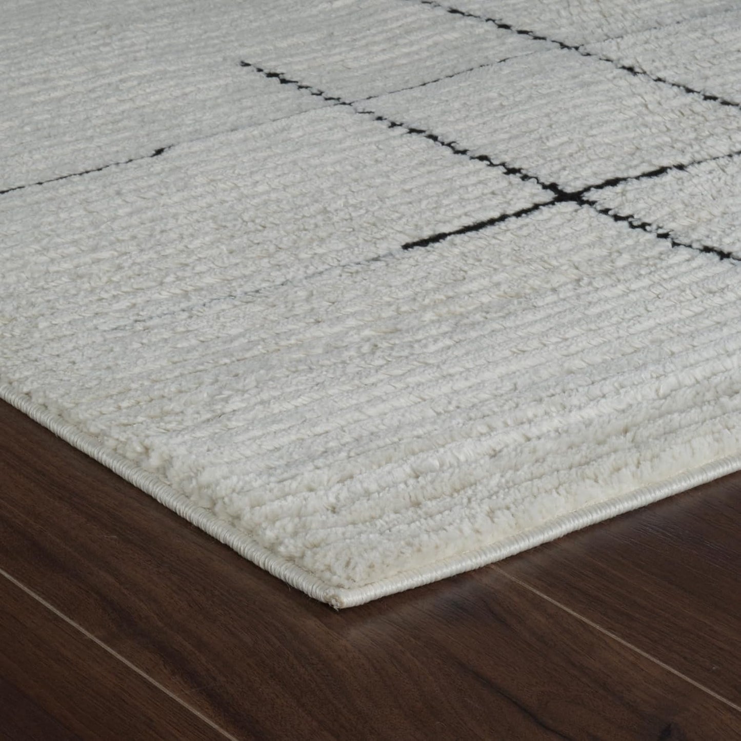 Boho Rug 4x6 High Quality Abstract White and Black Area Rug