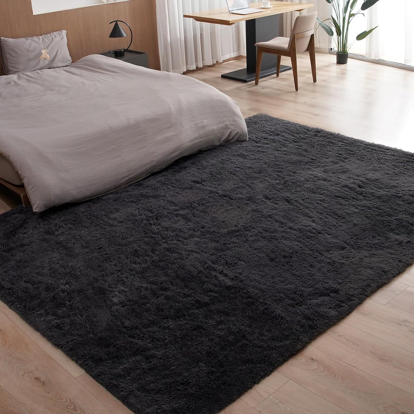 Shag Rug Large Size Cloud Night Grey Fluffy Machine Washable Area Rug