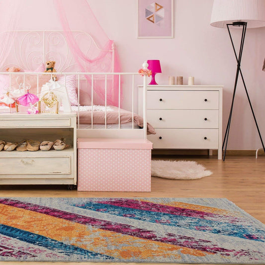 Modern Rug Abstract 4x6 Multicolor Area Rug