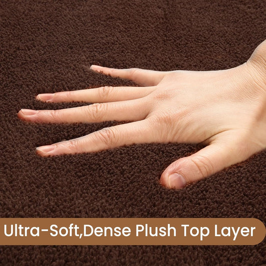 Shag Rug Extra Large Soft Fluffy Washable Area Rug Brown