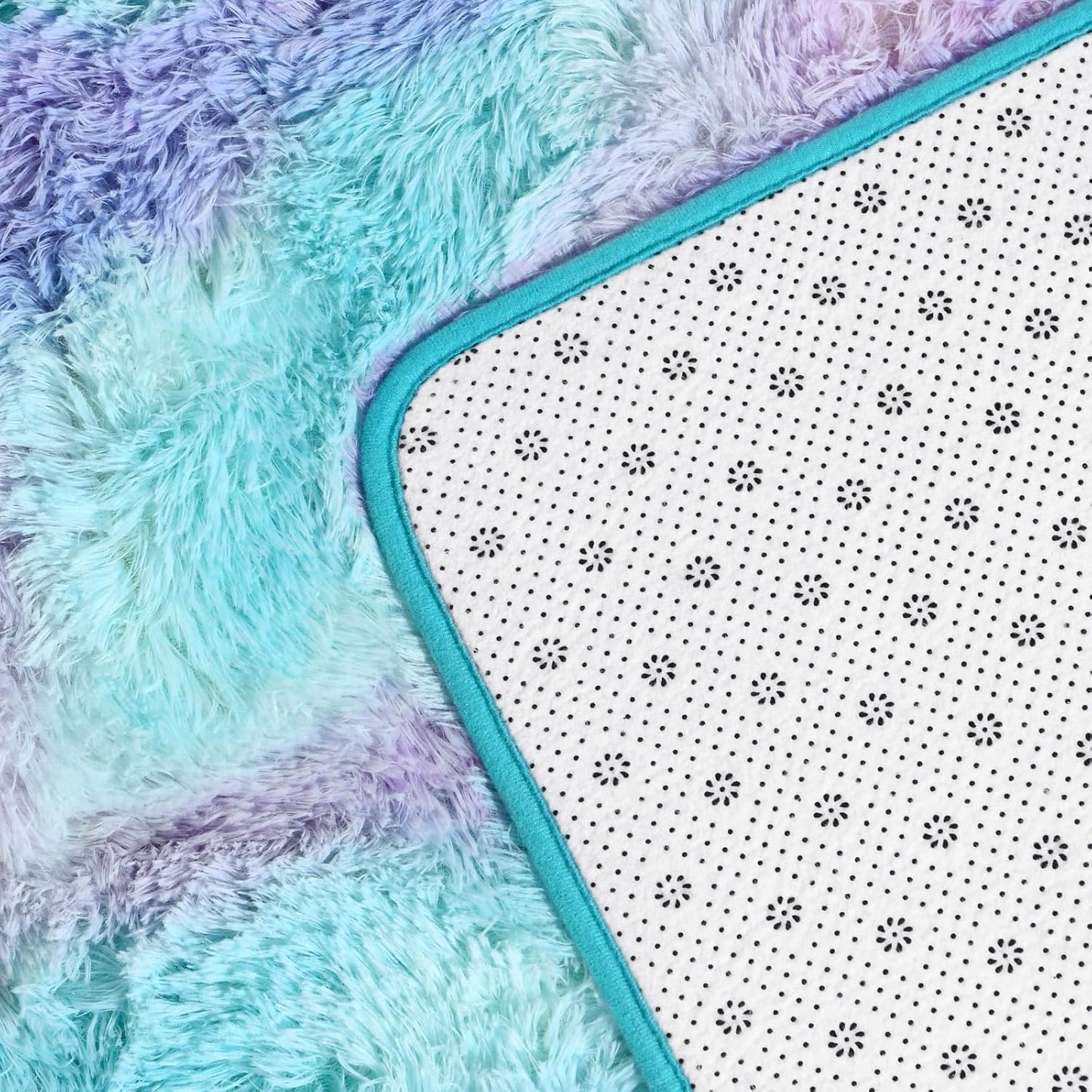 Cloud Rainbow Multicolor Shag Rug, Cute, Fluffy, Soft Rug - rgc0011