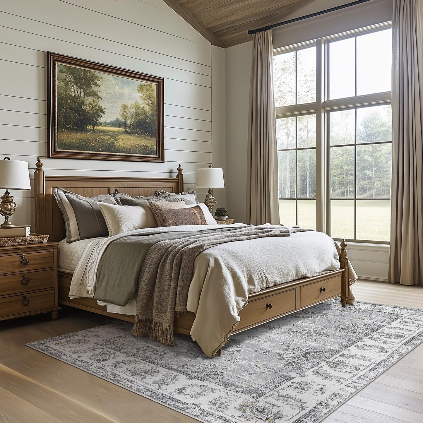 Vintage Grey Rug Living Room Kitchen and Bedroom