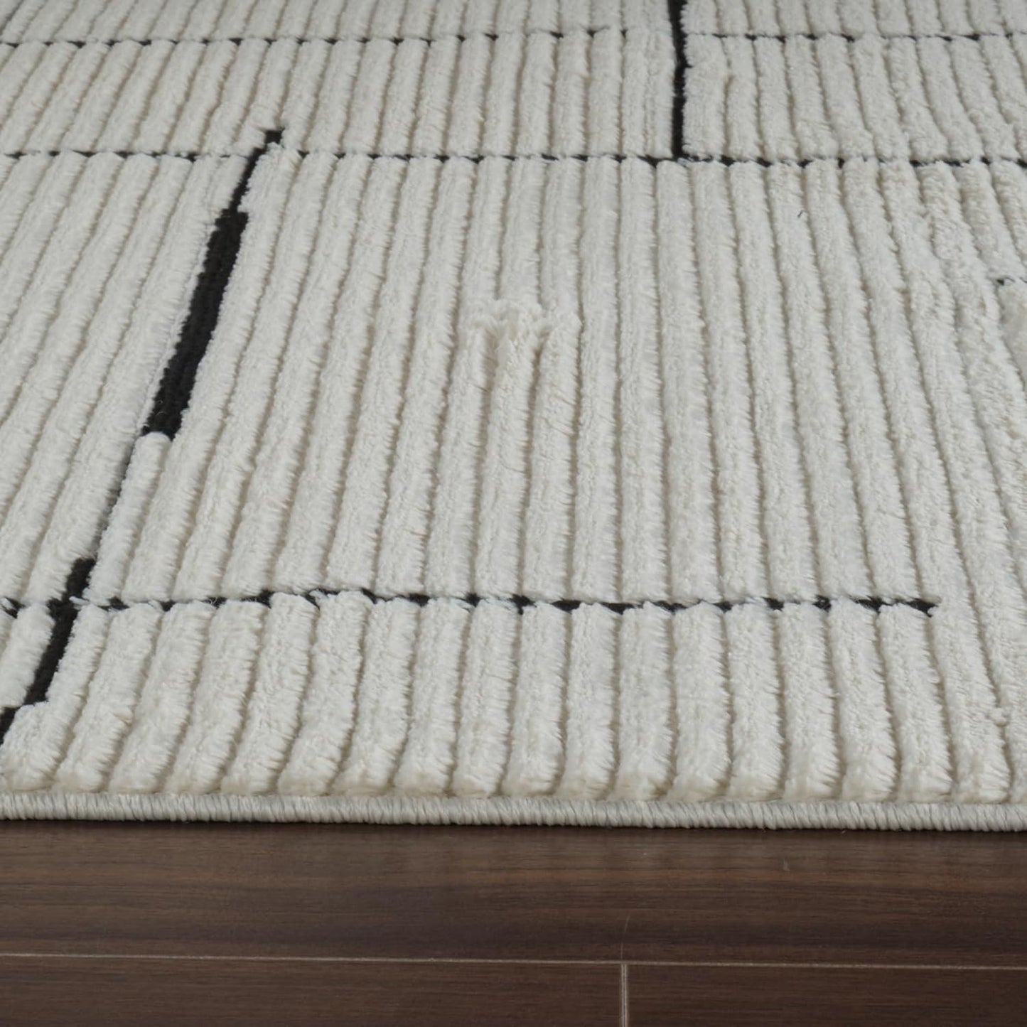 Boho Rug 4x6 High Quality Abstract White and Black Area Rug