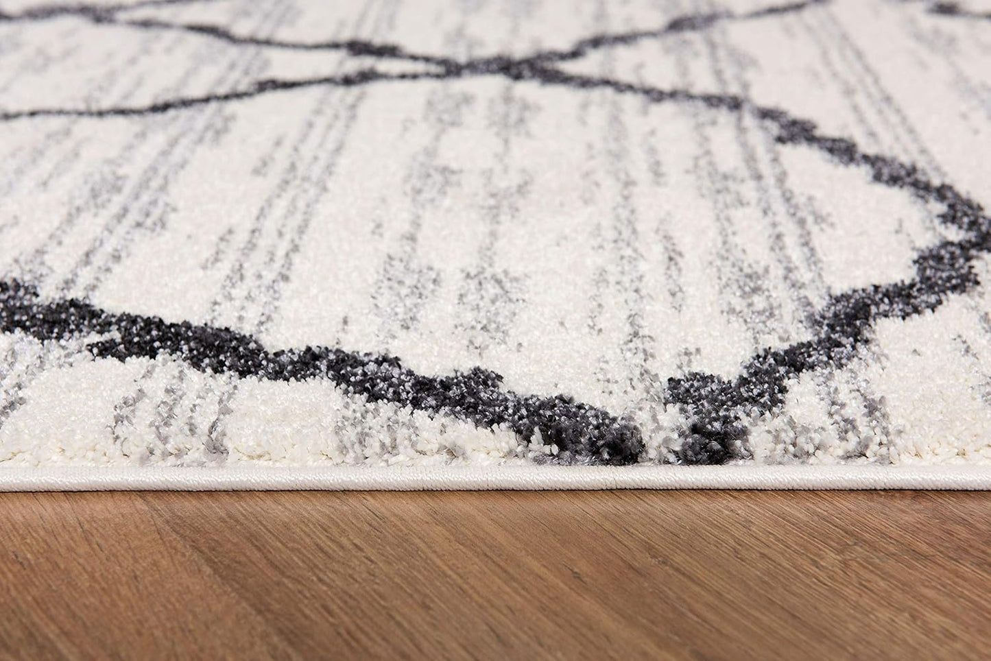Modern Abstract Rug 4x6 White Grey Boho Modern Living Room Kitchen and Bedroom Area Rug