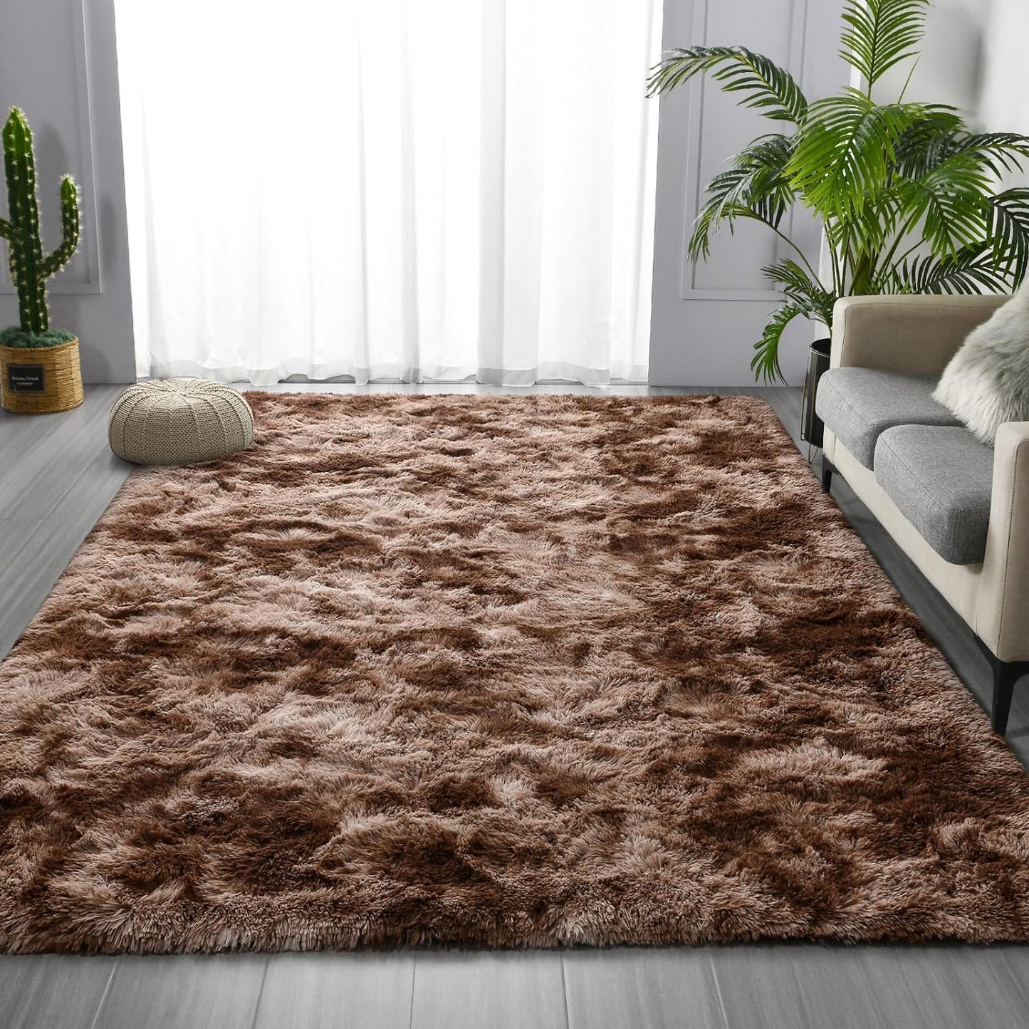 Area Rug Brown Shag